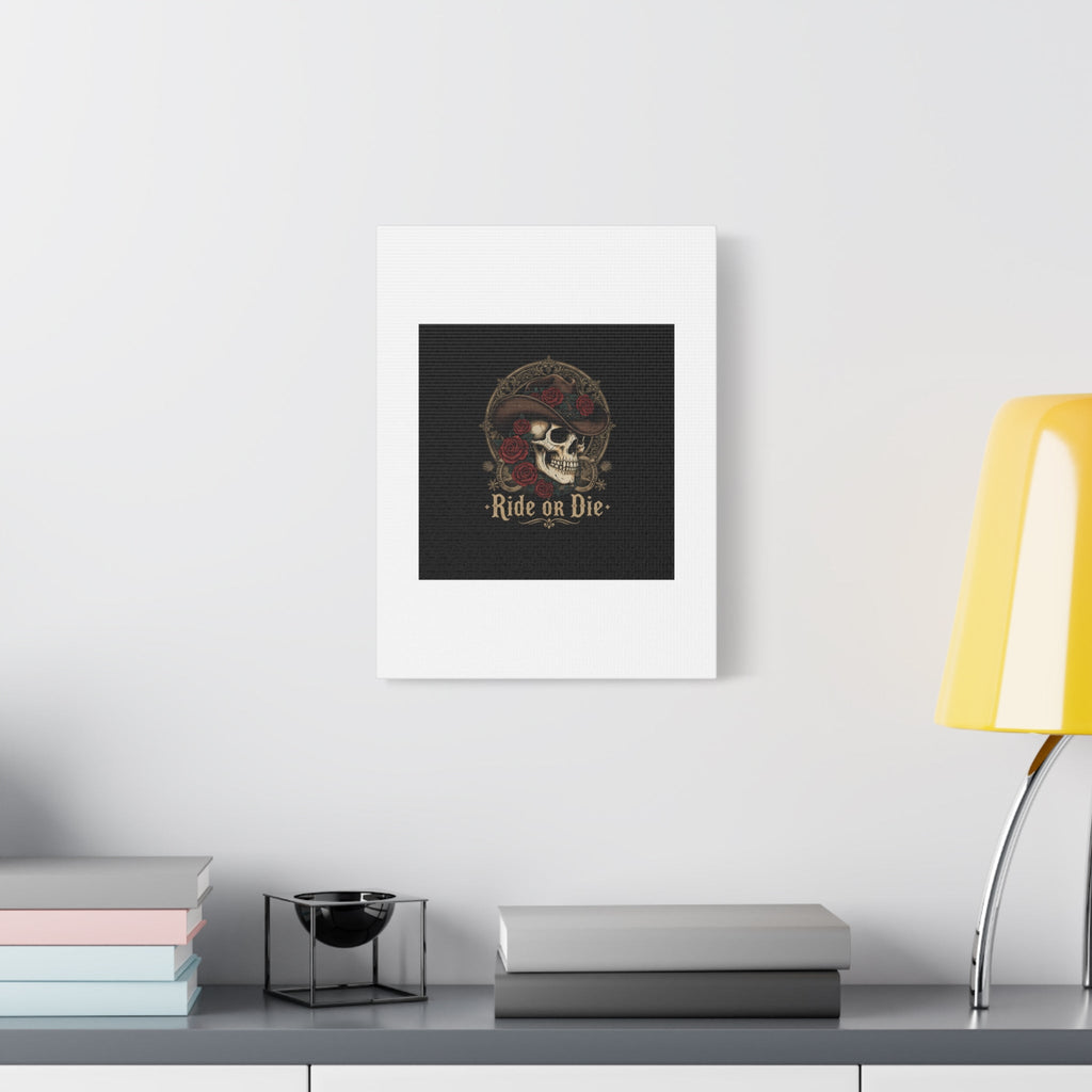 Ride or Die Skull Canvas | Western Skull Art, Gothic Americana