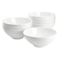 Gibson Elite White Peninsula 8 Piece 6.5 Inch Bone China Cereal Bowl Set in White