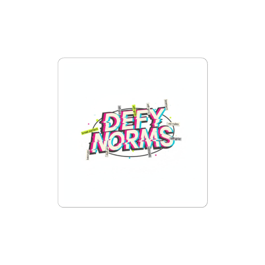 Defy Norms Sticker | Anti-Aesthetic, Glitch Font, Chaotic Design