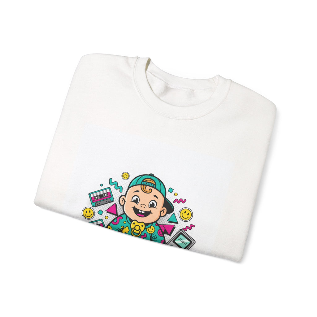 Retro Gamer Baby Crewneck Sweatshirt — Cute Arcade Controller Design