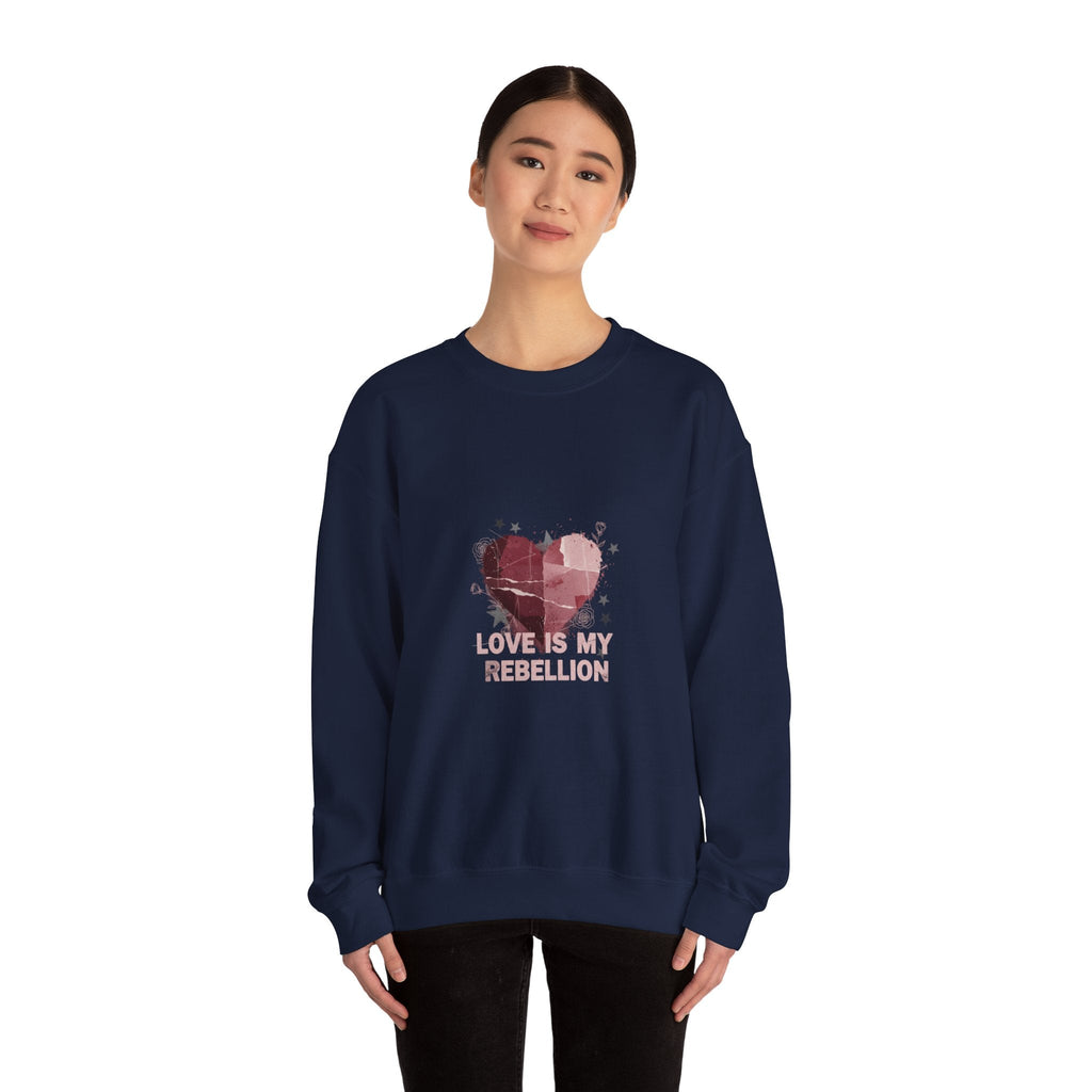 Love Is My Rebellion Sweatshirt | soft grunge heart, distressed punk heart design