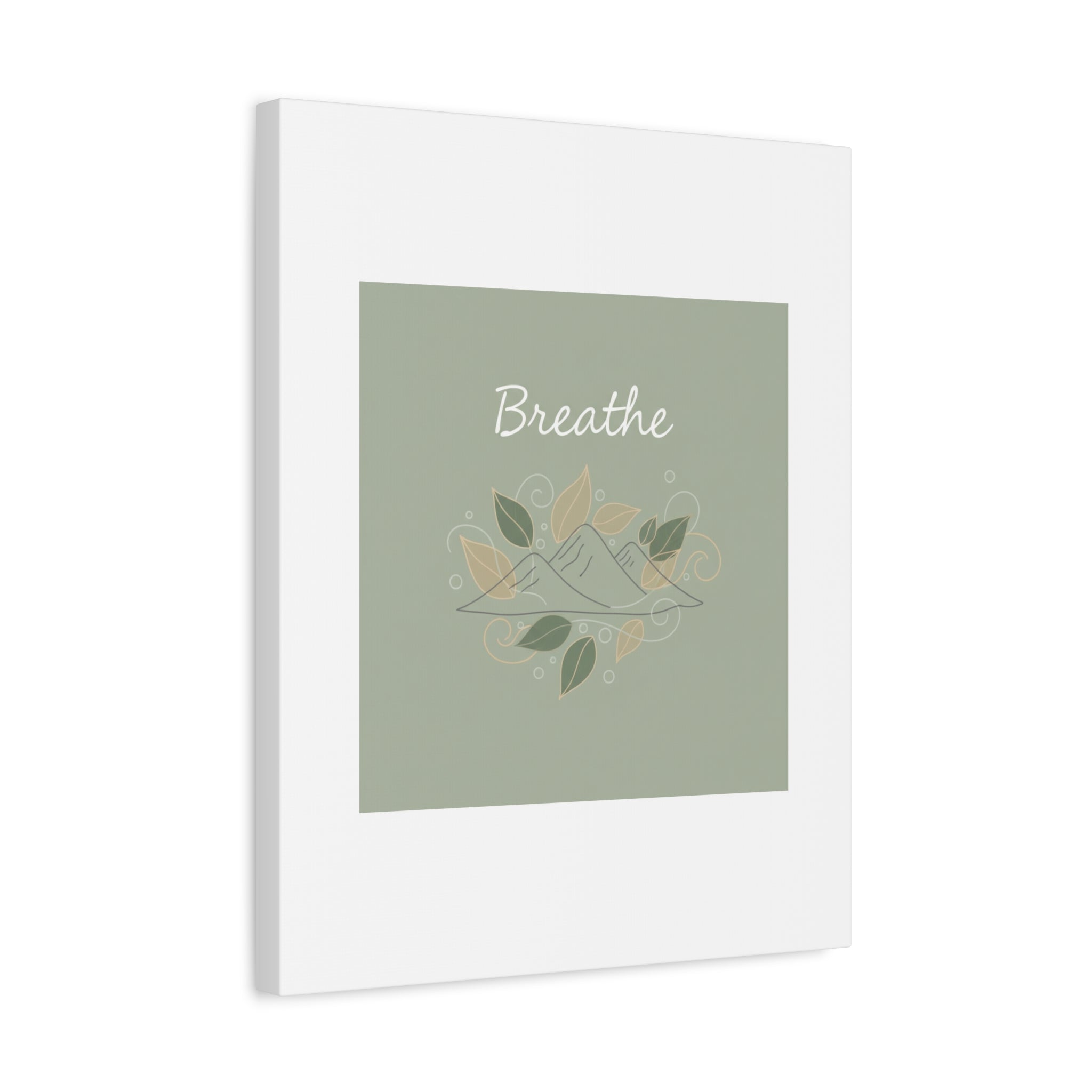 Breathe Mountain Line Canvas | Nature Symbols, Minimal Forest Wall Art