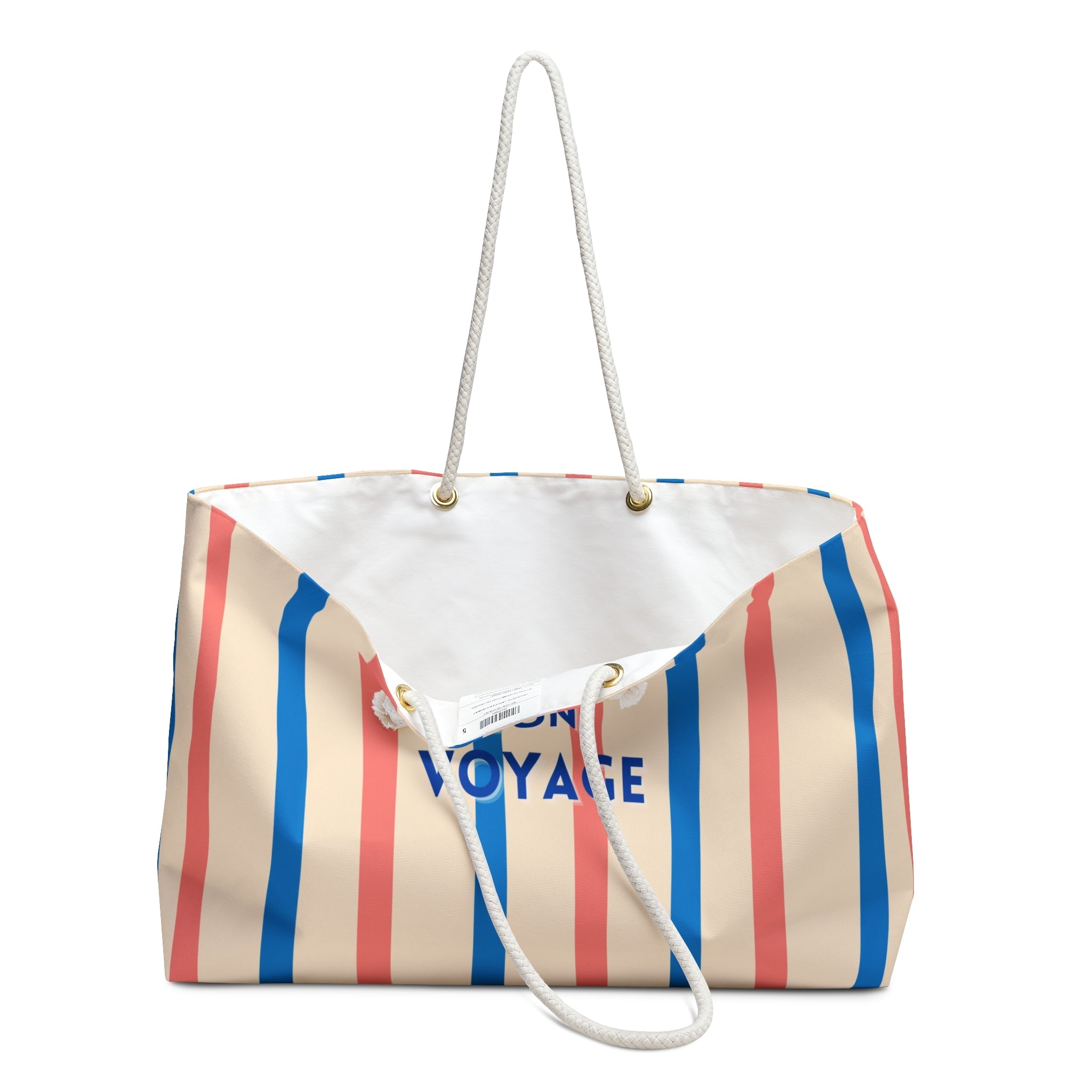 French Nautical Weekender Bag, Bon Voyage