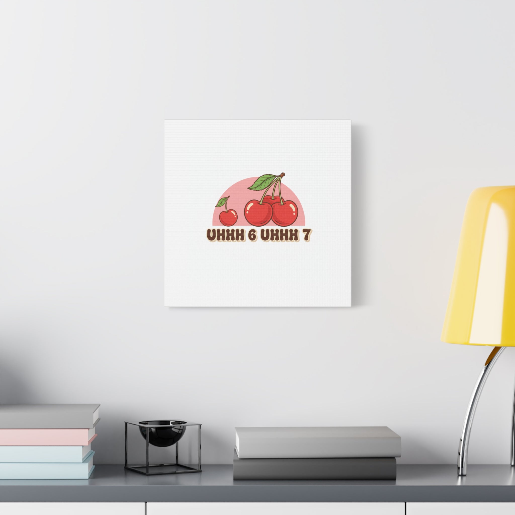 Six Severn Cherry Retro Graphic Canvas | kawaii fruit print, vintage cherry design