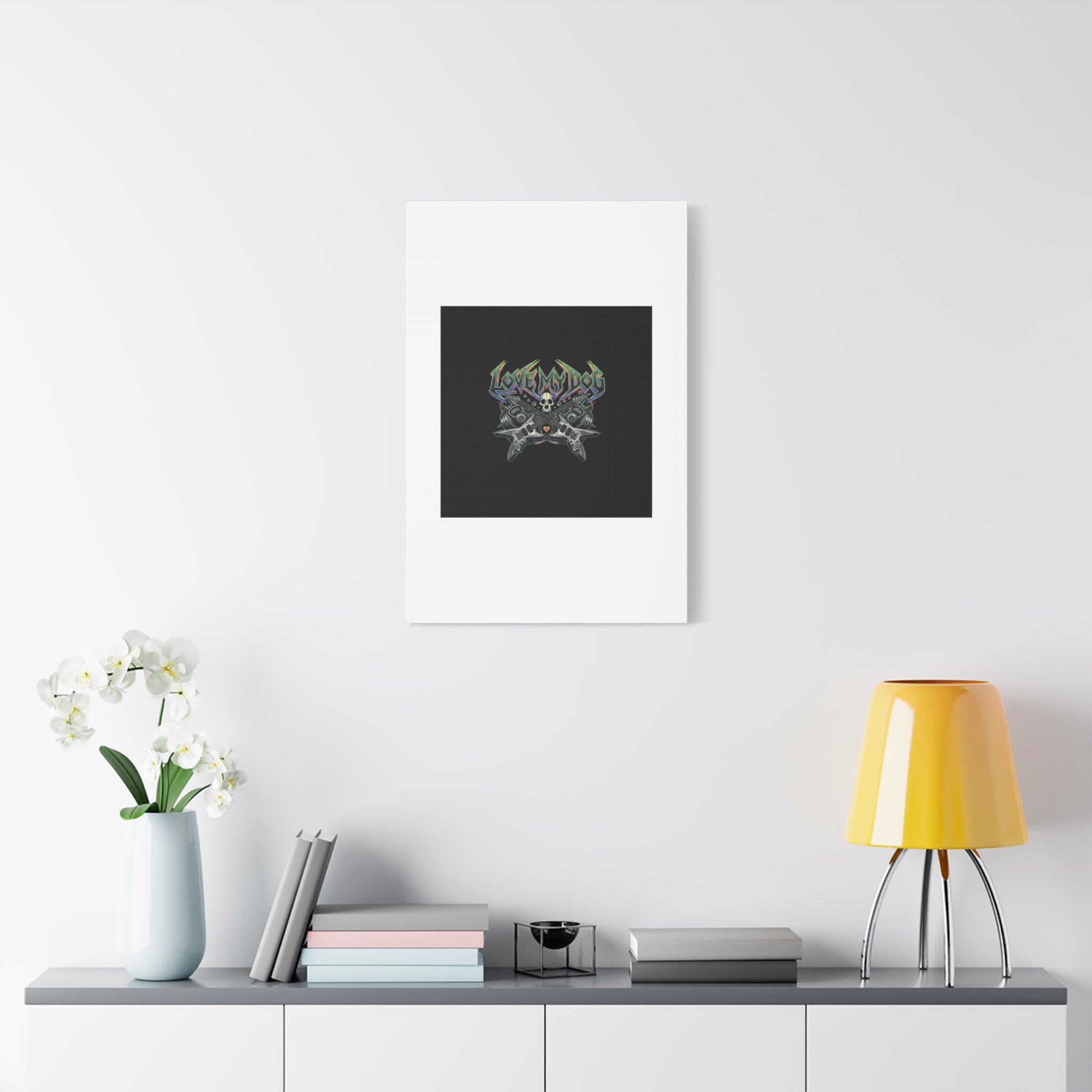 Love My Dog metal font Canvas | gothic wellness quote, edgy self-care merch