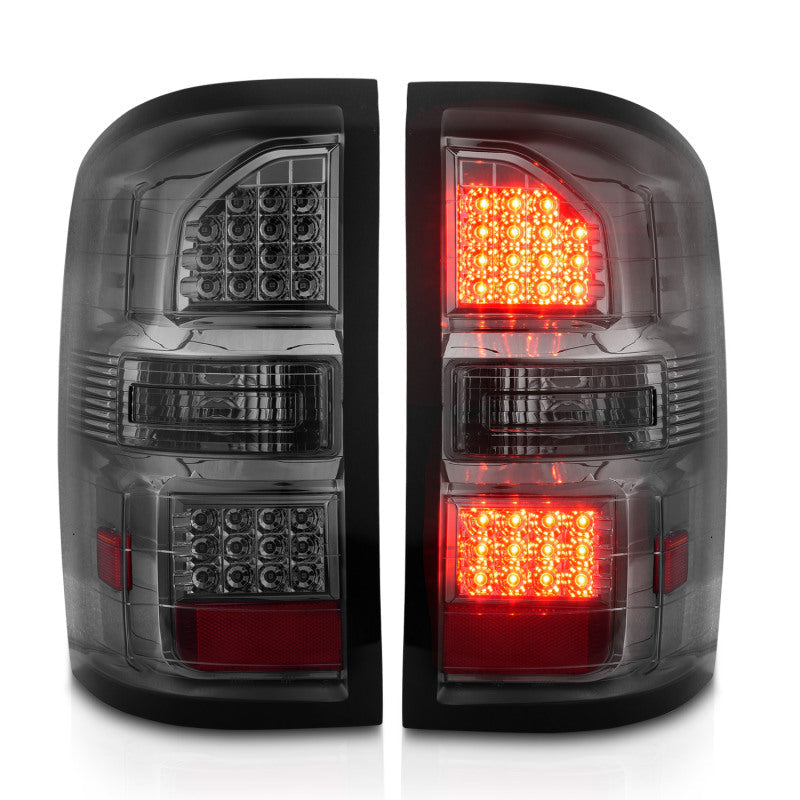 ANZO 2014-2018 GMC Sierra LED Tail Lights Black Housing Smoke Lens 311398