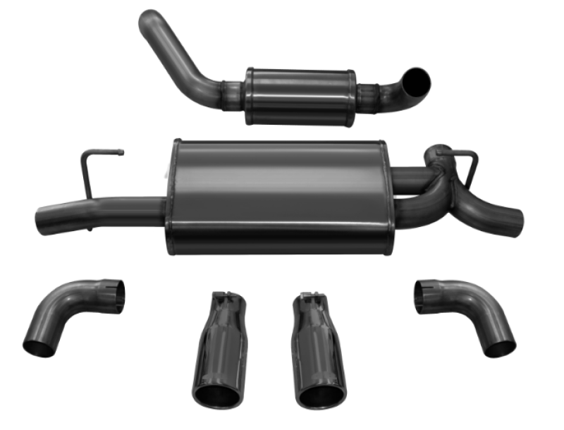 Corsa Performance 18+ Jeep Wrangler JL 2.5in Dual Rear Exit Black Tips Touring Axle