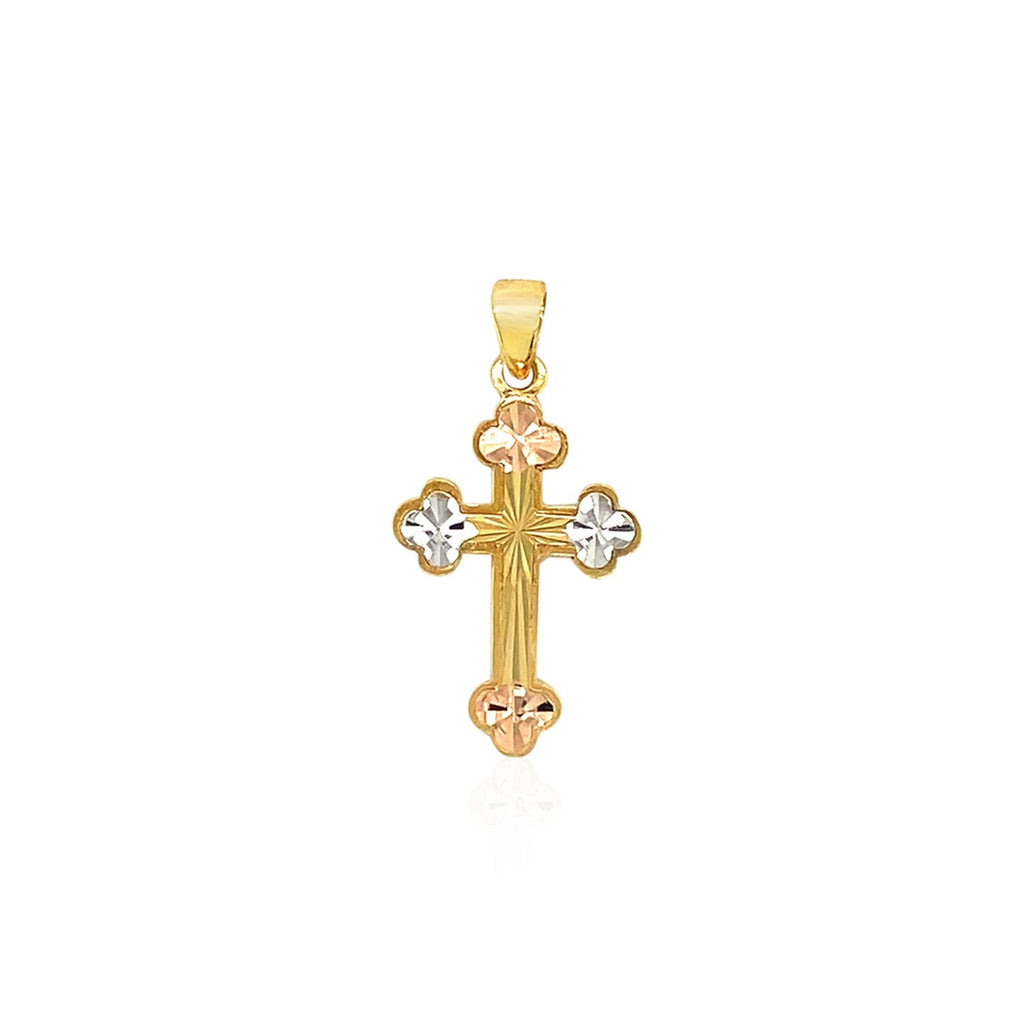 14k Tri Color Gold Cross Pendant - PhishStones Products