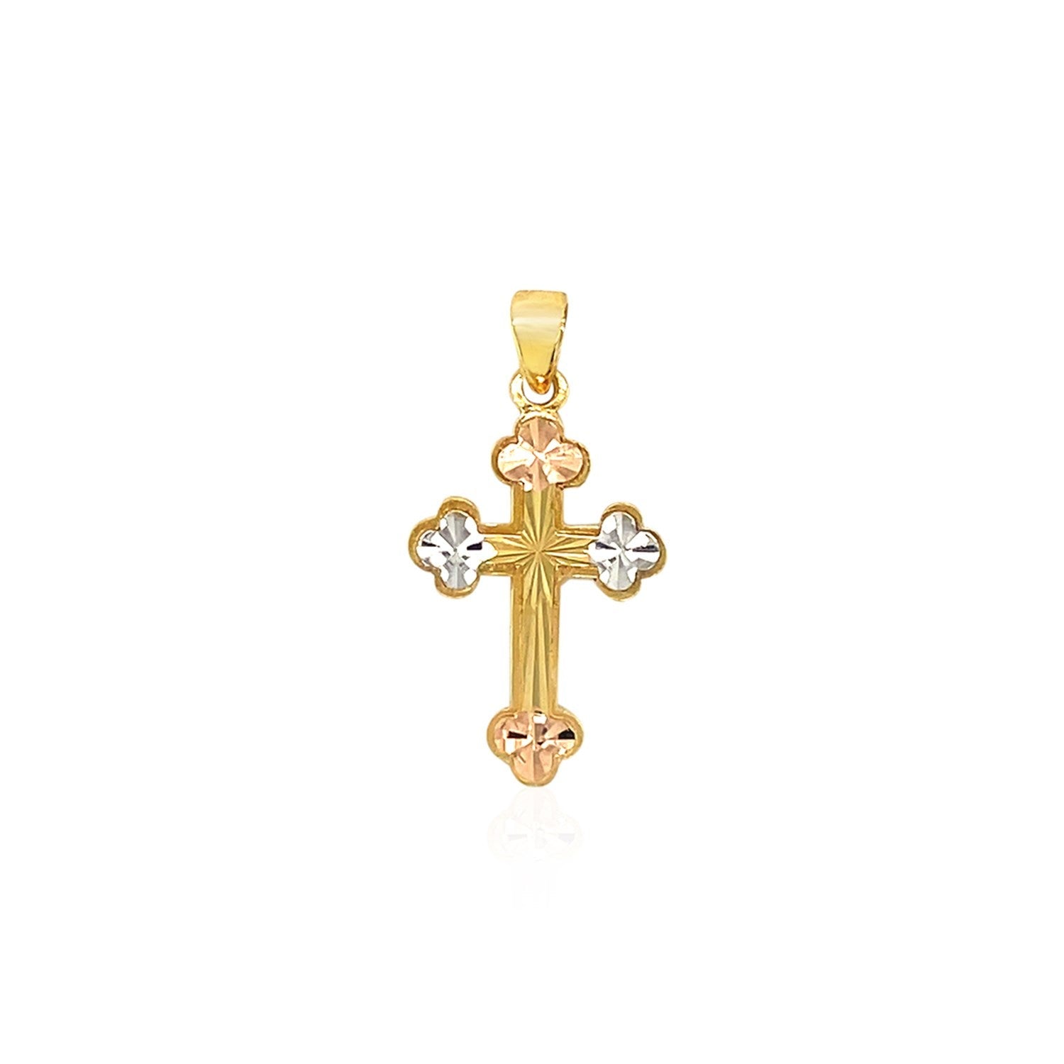 14k Tri Color Gold Cross Pendant - PhishStones Products