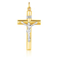 14k Two Tone Gold Cross Pendant - PhishStones Products