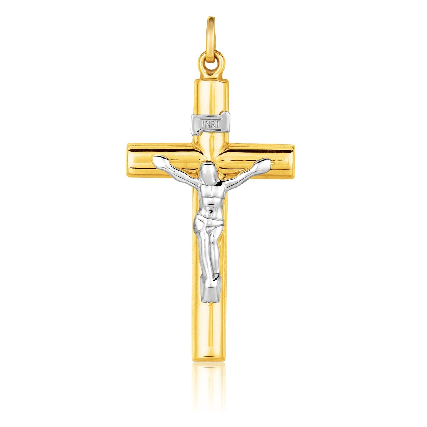 14k Two Tone Gold Cross Pendant - PhishStones Products