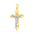 14k Two Tone Gold Cross Pendant - PhishStones Products