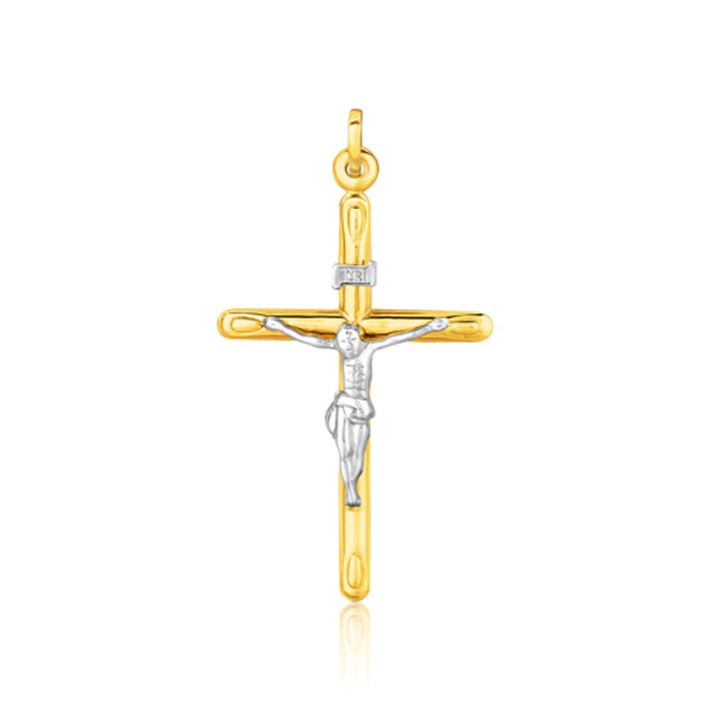 14k Two Tone Gold Cross Pendant - PhishStones Products