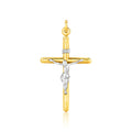 14k Two Tone Gold Cross Pendant - PhishStones Products
