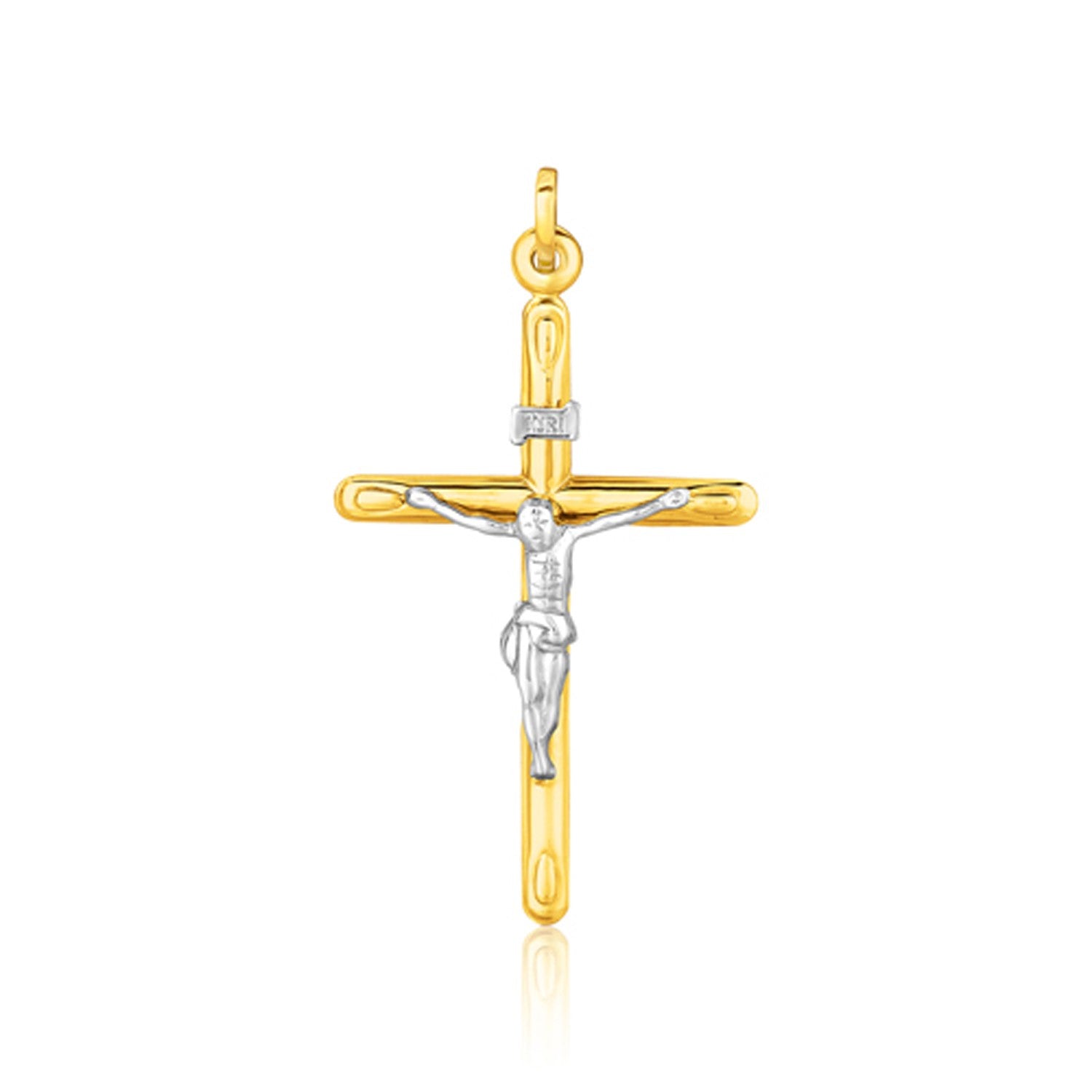 14k Two Tone Gold Cross Pendant - PhishStones Products