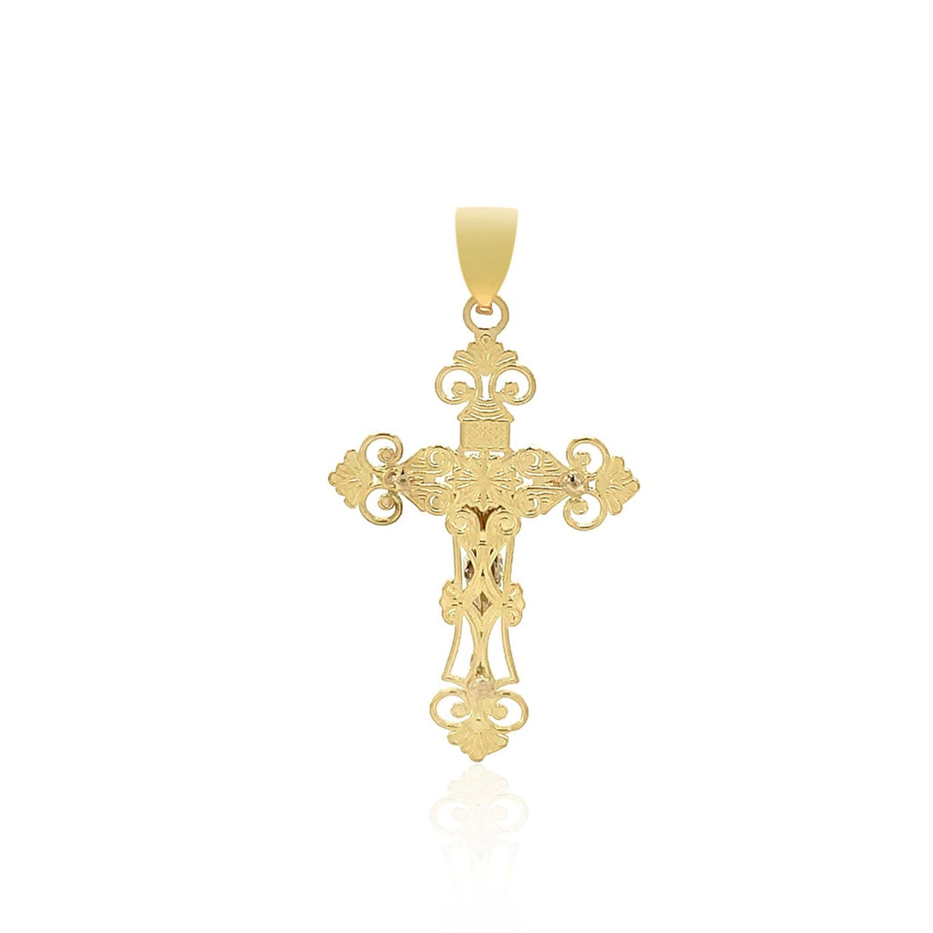 14k Two Tone Gold Cross Pendant - PhishStones Products