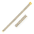 14k Two Tone Gold Curb Chain Bracelet with Diamond Pave Links - PhishStones Products