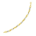 14k Two - Tone Gold Ring - Wrapped Marquis Shape Link Bracelet - PhishStones Products