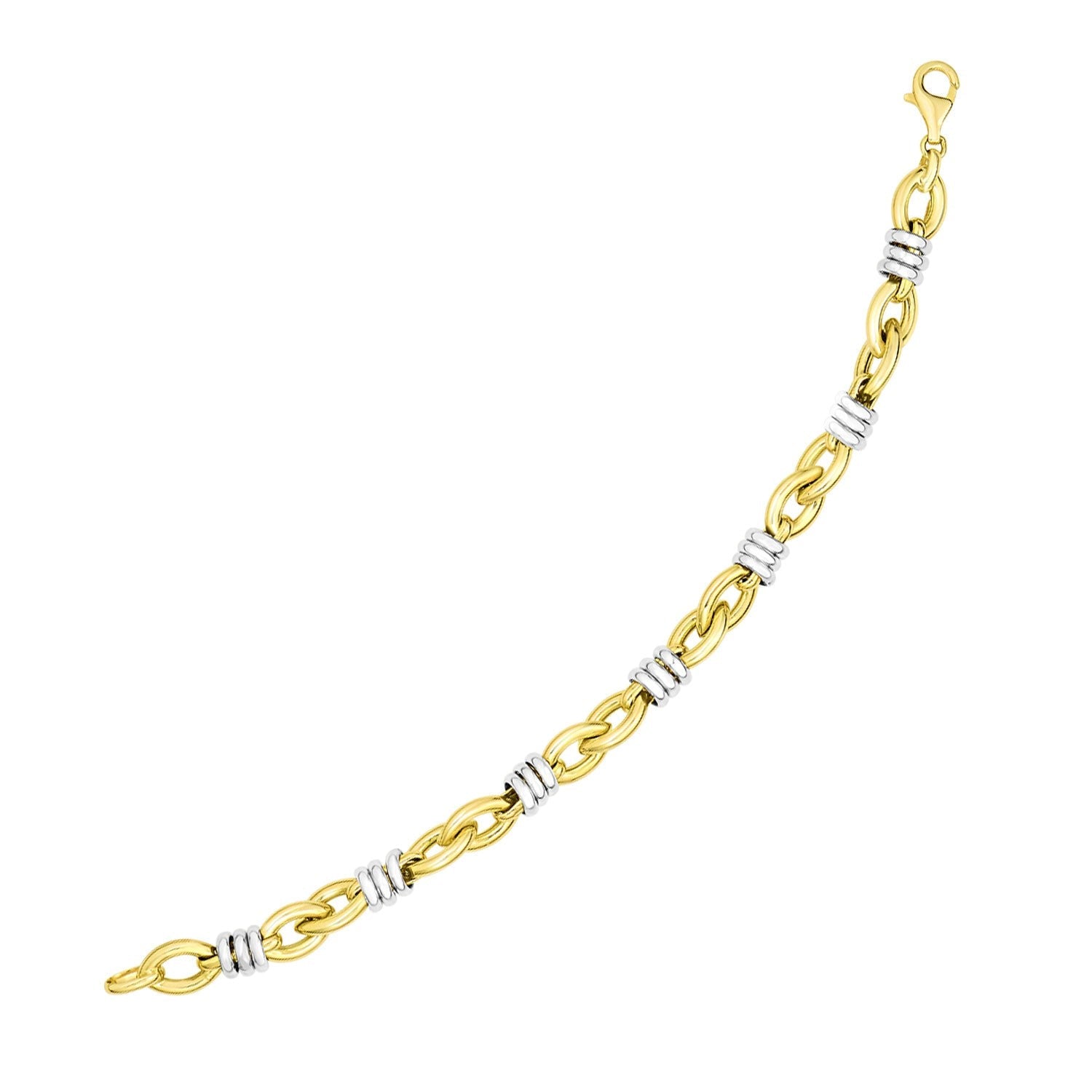 14k Two - Tone Gold Ring - Wrapped Marquis Shape Link Bracelet - PhishStones Products
