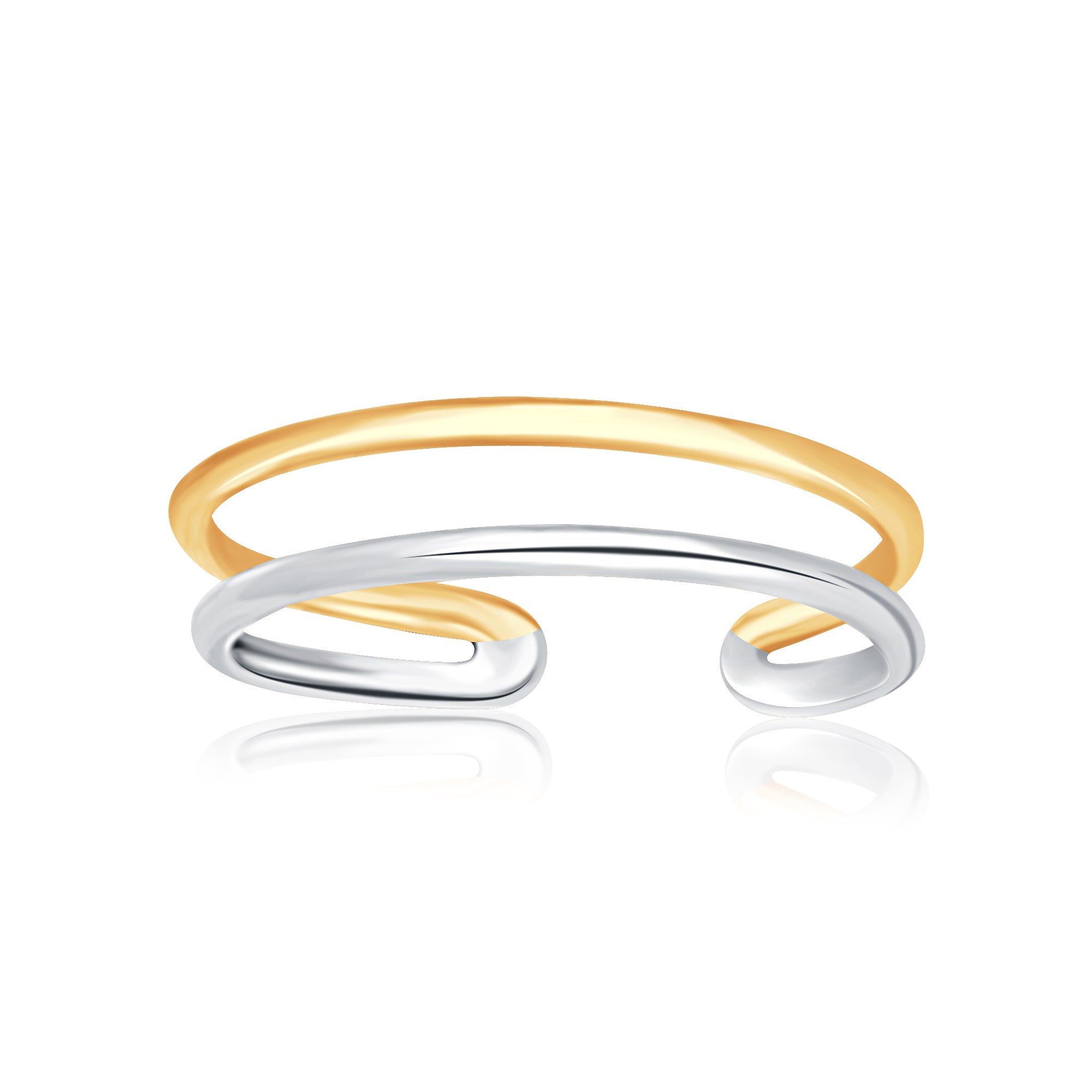 14k Two - Tone Gold Toe Ring with a Fancy Open Wire Style - PhishStones Products