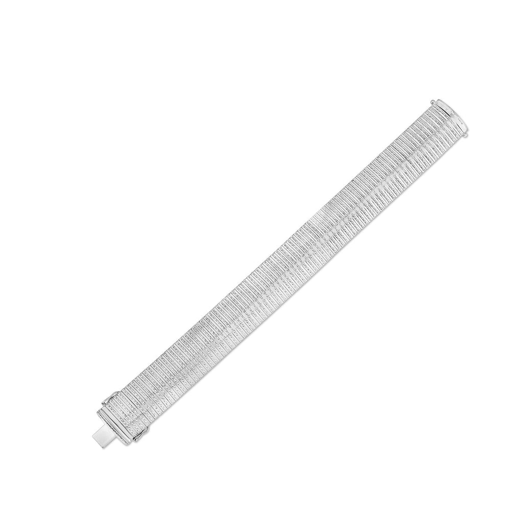 14k White Gold Bold Diamante Flex Bracelet - PhishStones Products