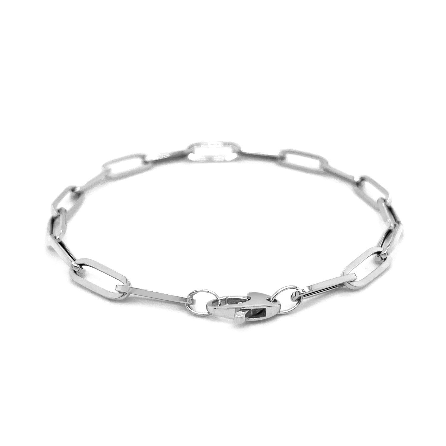 14K White Gold Bold Paperclip Chain Bracelet - PhishStones Products