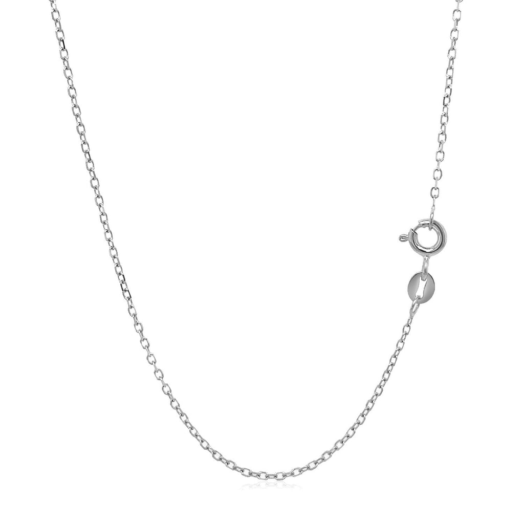 14k White Gold Faceted Cable Link Chain (1.20 mm) - PhishStones Products