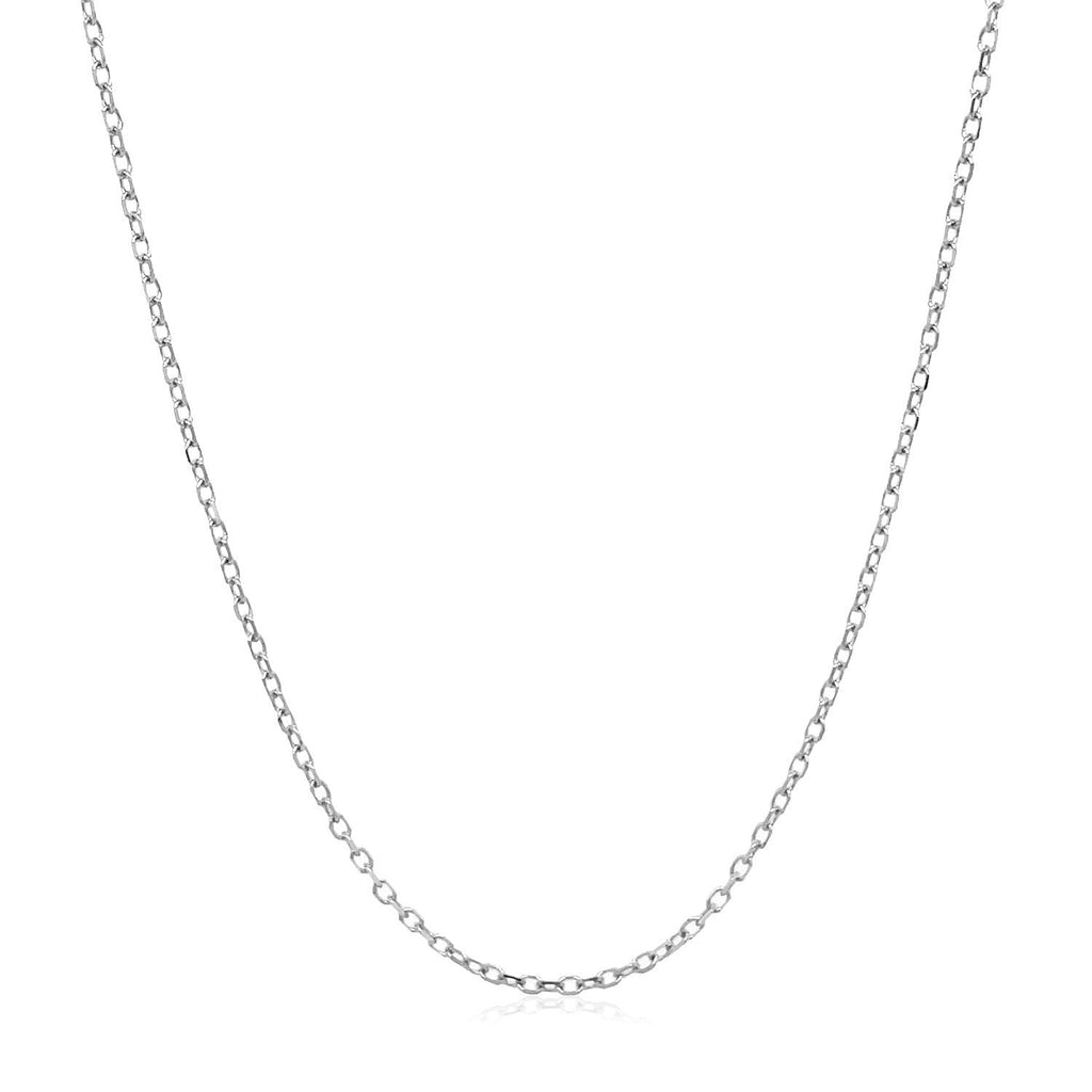 14k White Gold Faceted Cable Link Chain (1.20 mm) - PhishStones Products