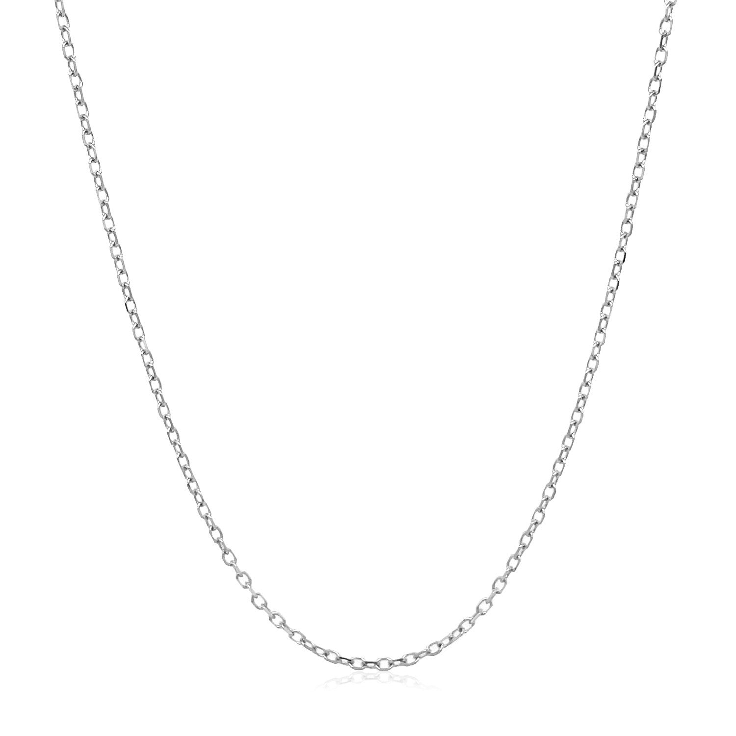 14k White Gold Faceted Cable Link Chain (1.20 mm) - PhishStones Products