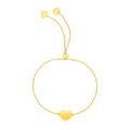 14k Yellow Gold Adjustable Heart Bracelet - PhishStones Products