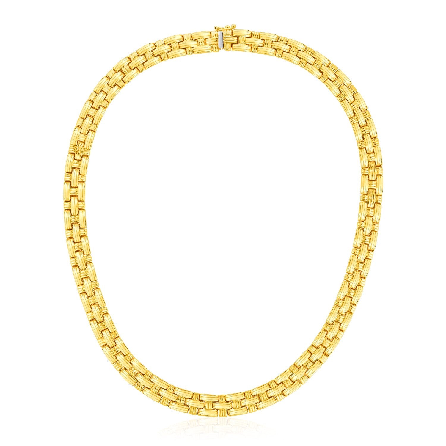 14k Yellow Gold Basket Weave Necklace - PhishStones Products