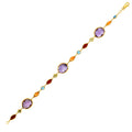 14k Yellow Gold Bracelet with Multi - Colored Stones - PhishStones Products