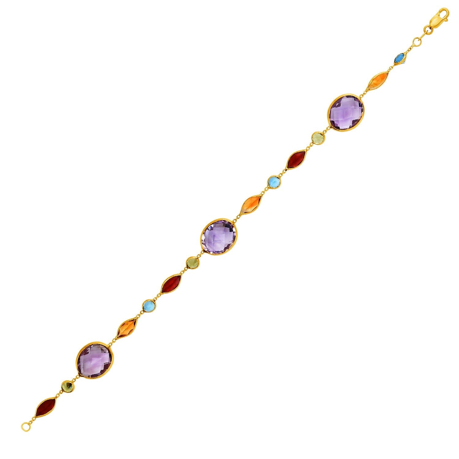 14k Yellow Gold Bracelet with Multi - Colored Stones - PhishStones Products