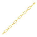14k Yellow Gold Bracelet with Polished Oval Links - PhishStones Products