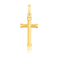 14k Yellow Gold Cross Pendant with Rounded Ends - PhishStones Products