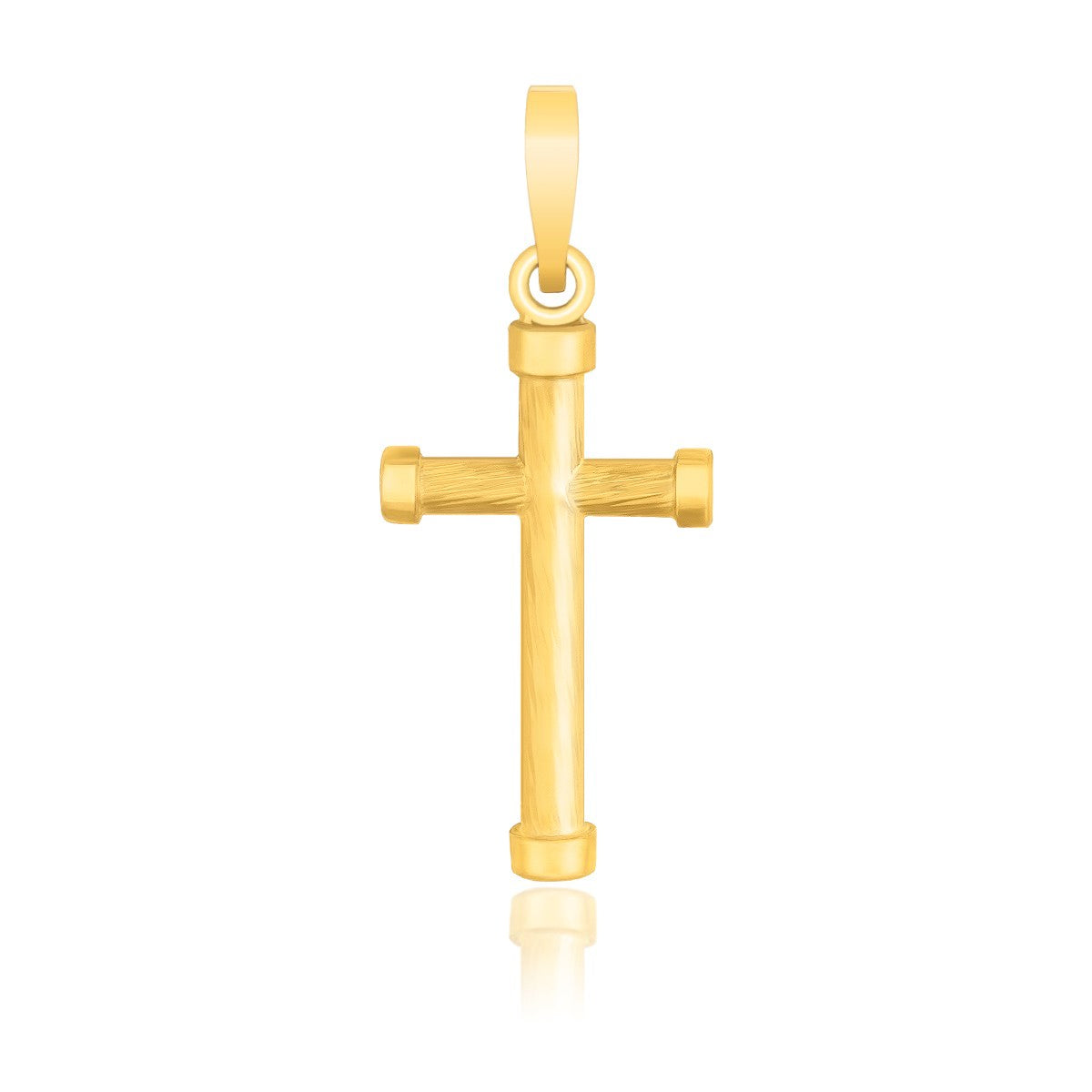 14k Yellow Gold Cross Pendant with Rounded Ends - PhishStones Products