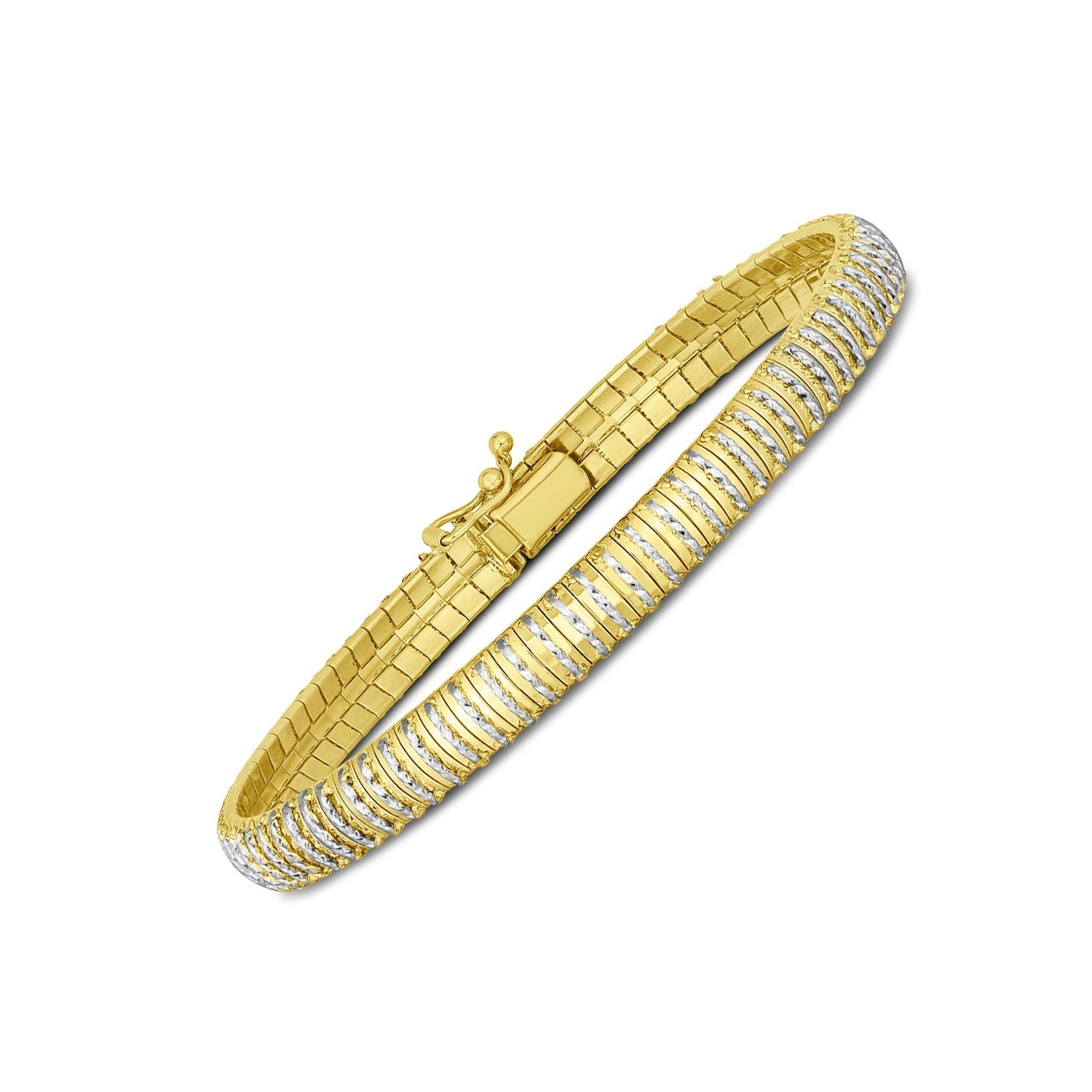 14k Yellow Gold Diamante Flex Bracelet - PhishStones Products
