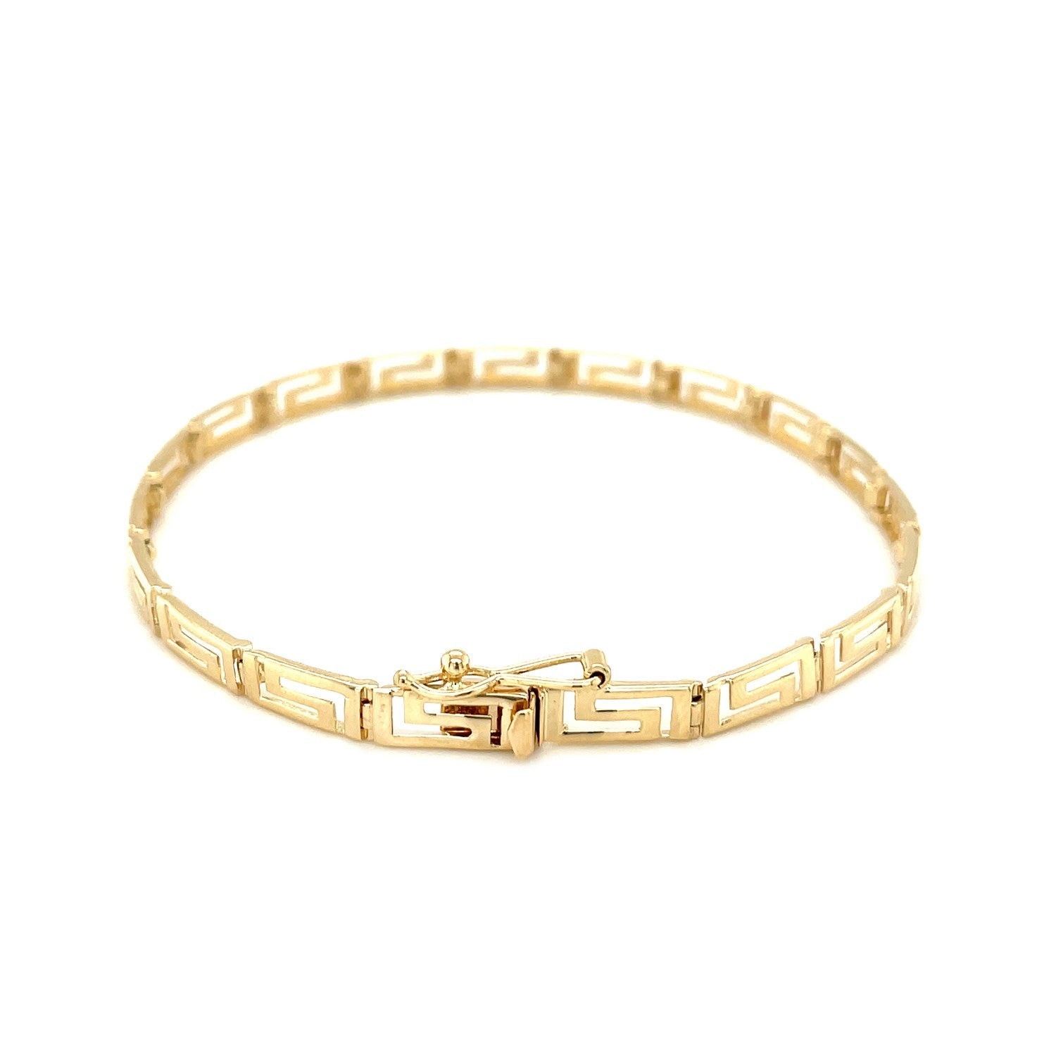 14k Yellow Gold Greek Fret Design Fancy Bracelet - PhishStones Products