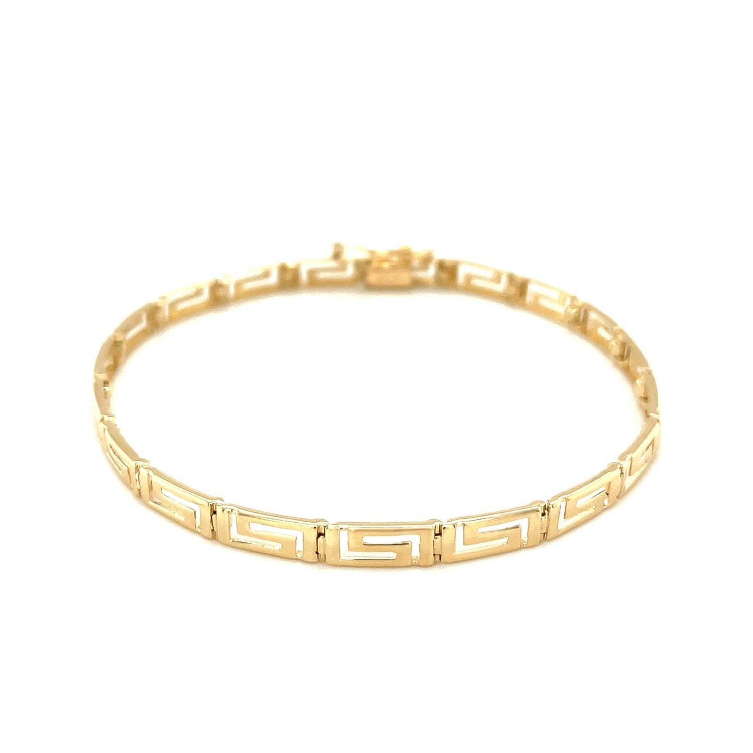 14k Yellow Gold Greek Fret Design Fancy Bracelet - PhishStones Products