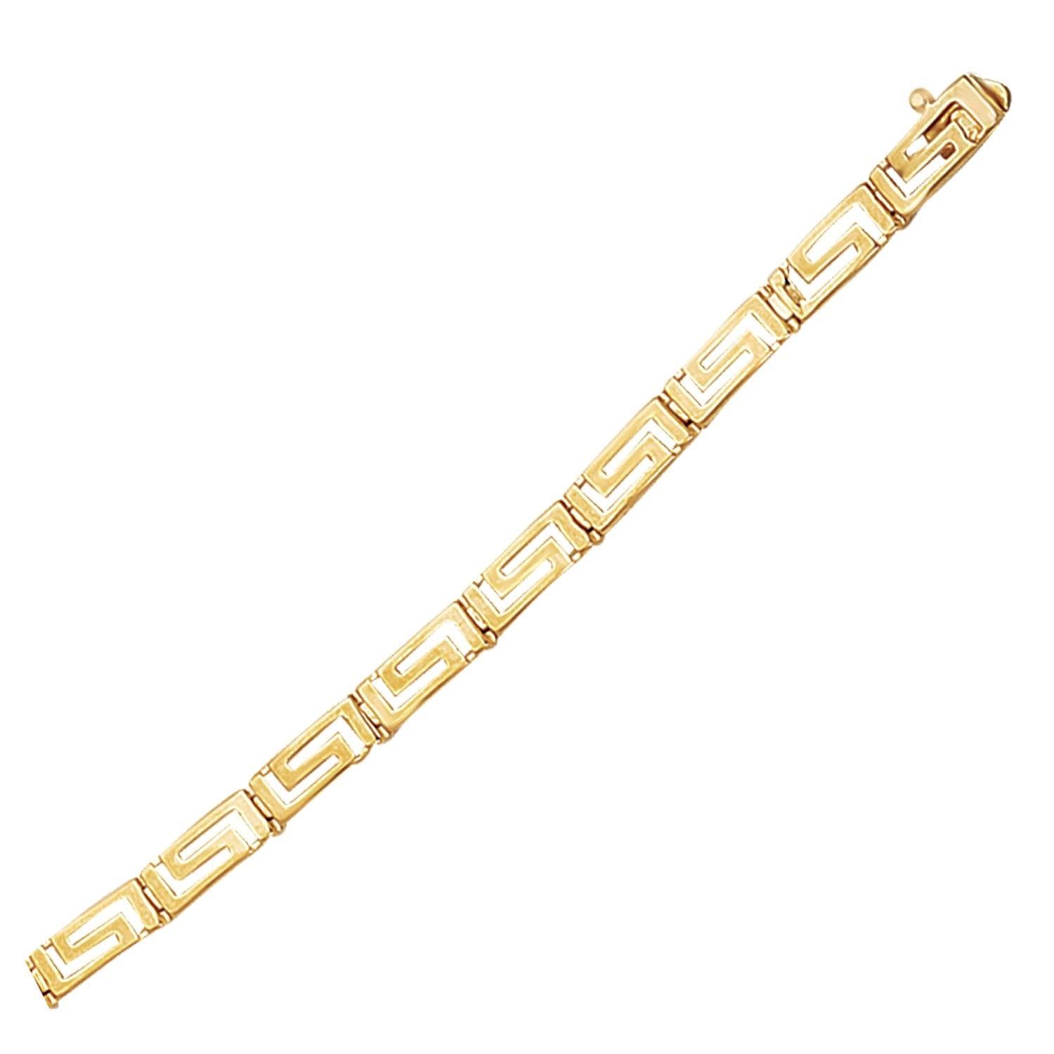 14k Yellow Gold Greek Fret Design Fancy Bracelet - PhishStones Products