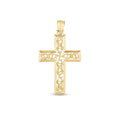 14k Yellow Gold High Polish Vine Cross Pendant - PhishStones Products