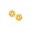 14k Yellow Gold Intertwined Love Knot Stud Earrings - PhishStones Products