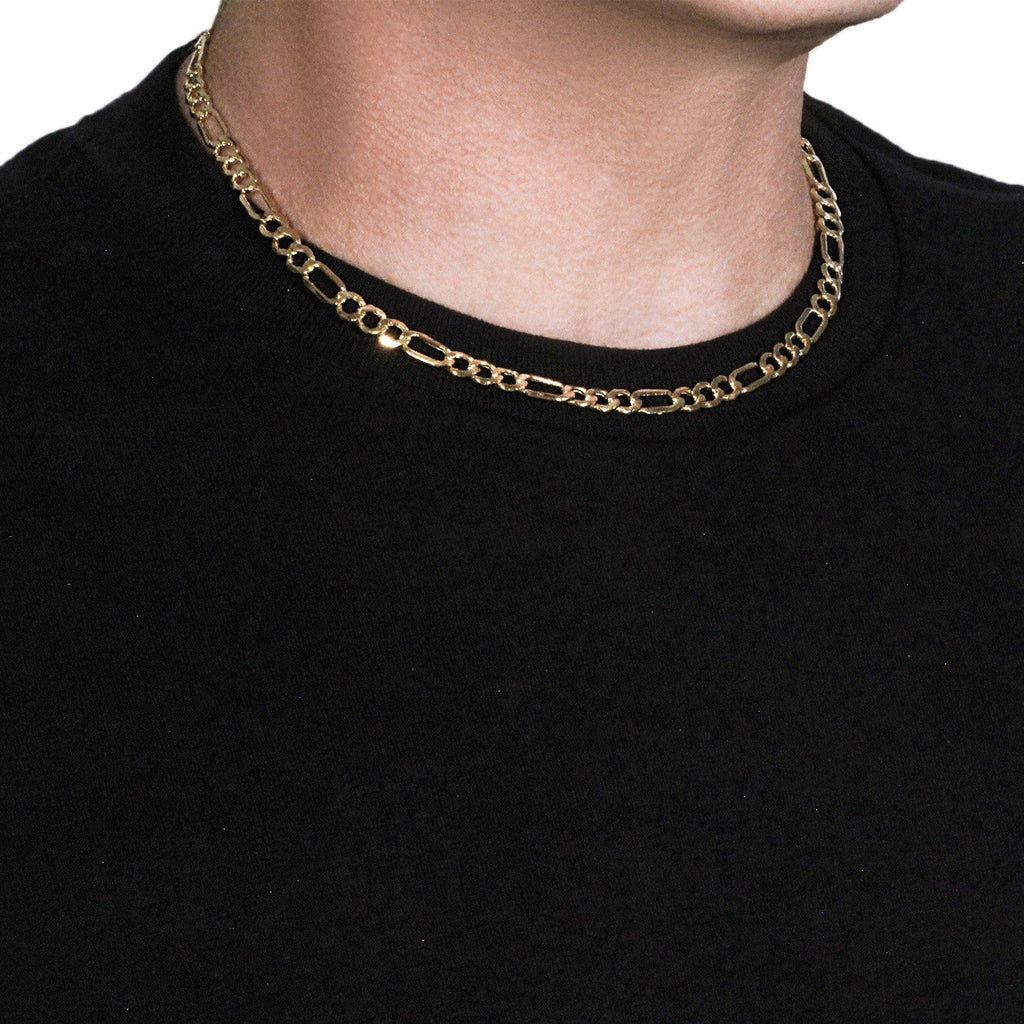 14k Yellow Gold Lite Figaro Chain (6.60 mm) - PhishStones Products