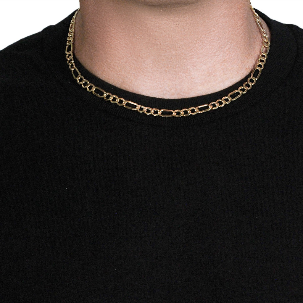 14k Yellow Gold Lite Figaro Chain (6.60 mm) - PhishStones Products