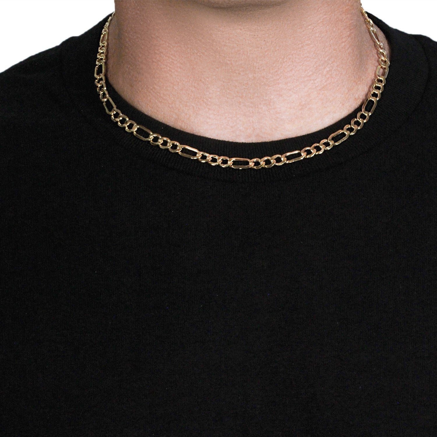 14k Yellow Gold Lite Figaro Chain (6.60 mm) - PhishStones Products