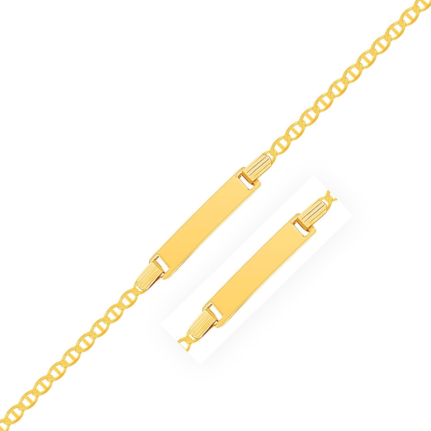 14k Yellow Gold Mariner Style Link Children's ID Bracelet - PhishStones Products