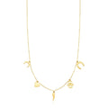 14K Yellow Gold Necklace with Polished Charms - PhishStones Products