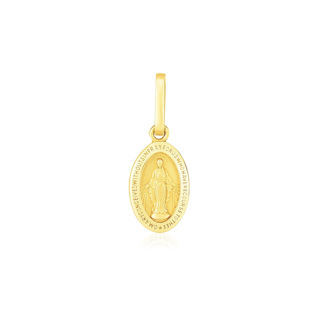 14k Yellow Gold Oval Religious Medal Pendant - PhishStones Products