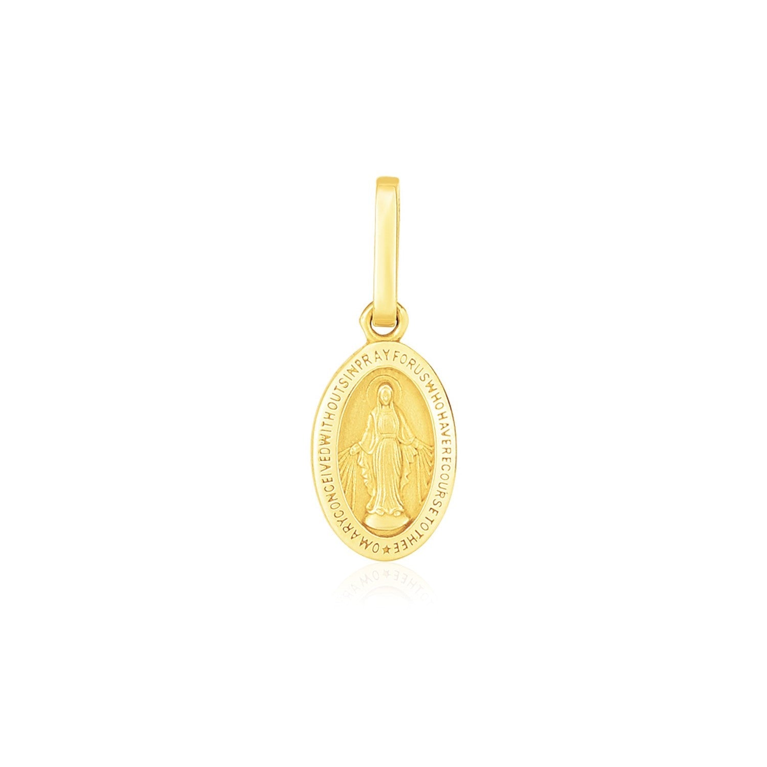 14k Yellow Gold Oval Religious Medal Pendant - PhishStones Products