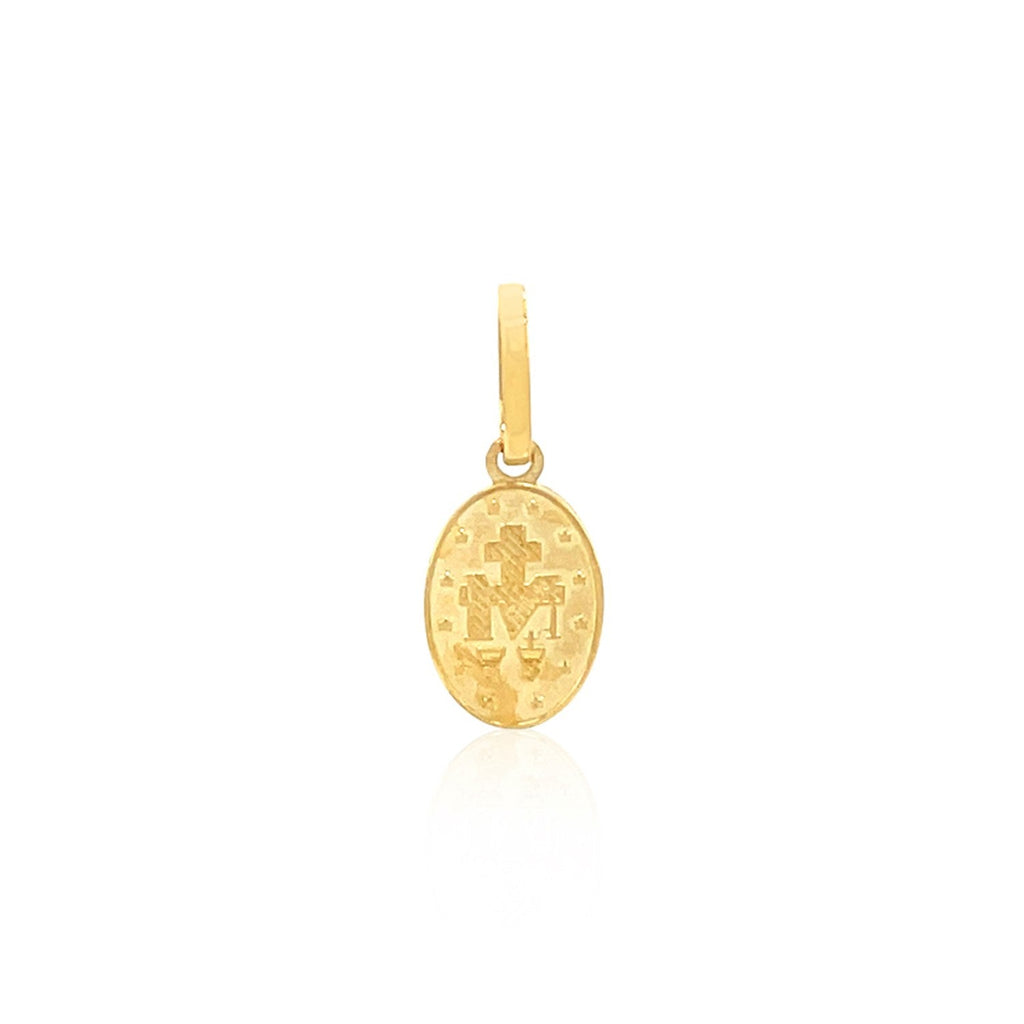 14k Yellow Gold Oval Religious Medal Pendant - PhishStones Products